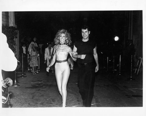 la cantante e attrice olivia newton john e la co star john travolta partecipano alla premiere del film grasso, 1978 foto di michael ochs archivesgetty images