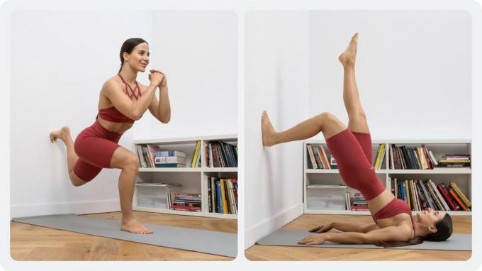 una donna che fa yoga